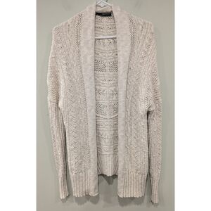 Peruvian Connection Oatmeal 100% Pima Corton Knit Open Cardigan Size XS